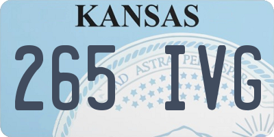KS license plate 265IVG
