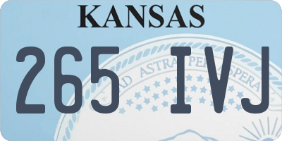 KS license plate 265IVJ