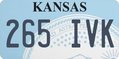 KS license plate 265IVK