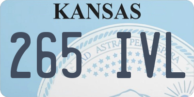 KS license plate 265IVL