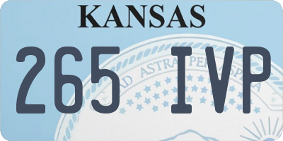 KS license plate 265IVP