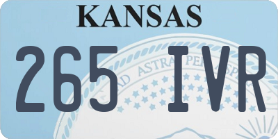 KS license plate 265IVR