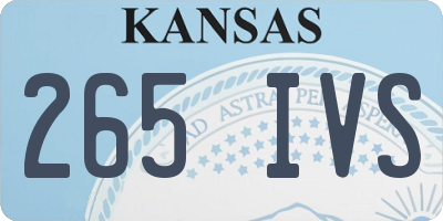 KS license plate 265IVS