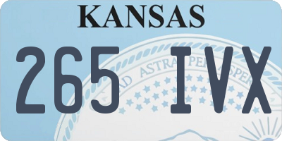 KS license plate 265IVX