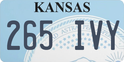 KS license plate 265IVY