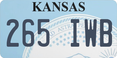 KS license plate 265IWB