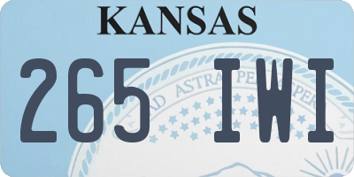 KS license plate 265IWI