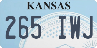 KS license plate 265IWJ