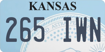 KS license plate 265IWN