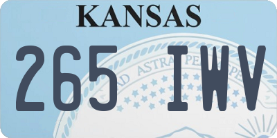 KS license plate 265IWV