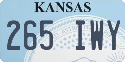 KS license plate 265IWY