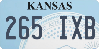 KS license plate 265IXB