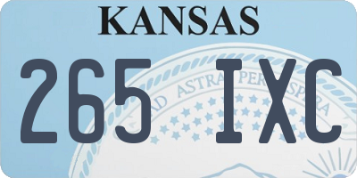 KS license plate 265IXC