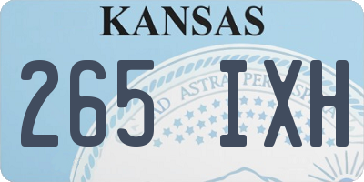 KS license plate 265IXH