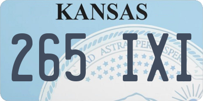 KS license plate 265IXI