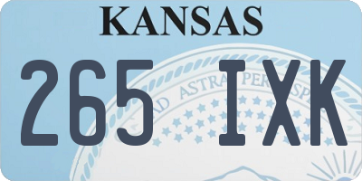 KS license plate 265IXK
