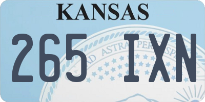 KS license plate 265IXN
