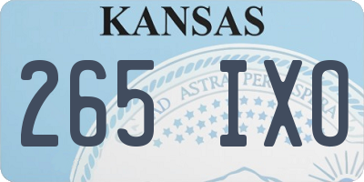 KS license plate 265IXO