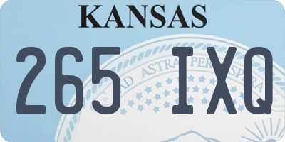 KS license plate 265IXQ