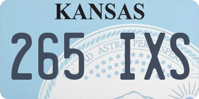 KS license plate 265IXS