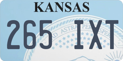 KS license plate 265IXT