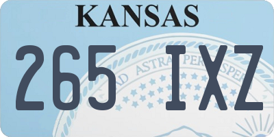 KS license plate 265IXZ