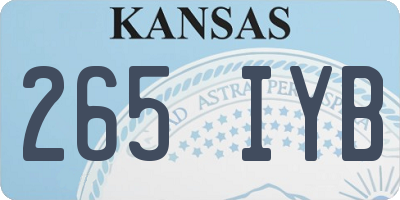 KS license plate 265IYB