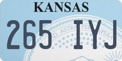 KS license plate 265IYJ