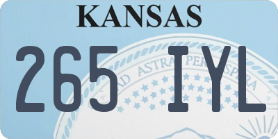 KS license plate 265IYL