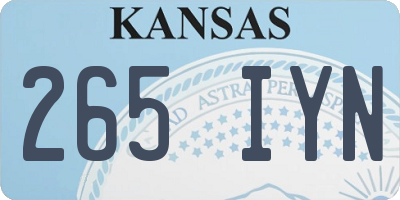 KS license plate 265IYN
