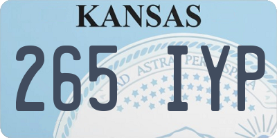 KS license plate 265IYP