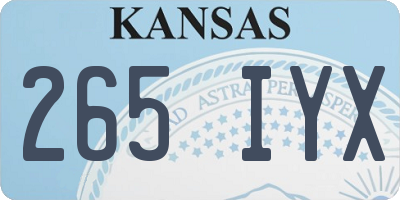 KS license plate 265IYX