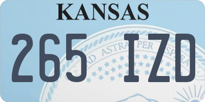 KS license plate 265IZD