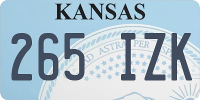 KS license plate 265IZK