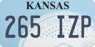 KS license plate 265IZP
