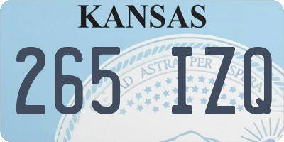KS license plate 265IZQ