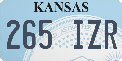 KS license plate 265IZR
