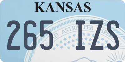 KS license plate 265IZS