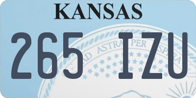 KS license plate 265IZU
