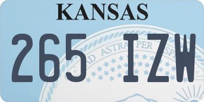 KS license plate 265IZW