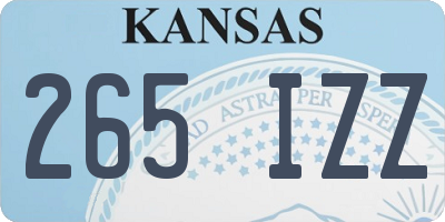 KS license plate 265IZZ
