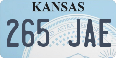 KS license plate 265JAE