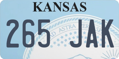 KS license plate 265JAK