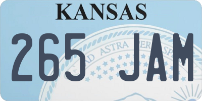 KS license plate 265JAM