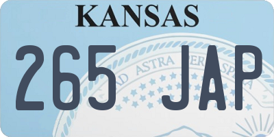 KS license plate 265JAP