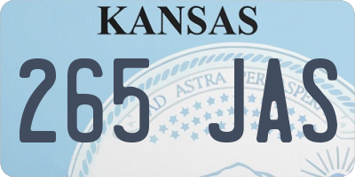 KS license plate 265JAS