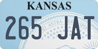 KS license plate 265JAT
