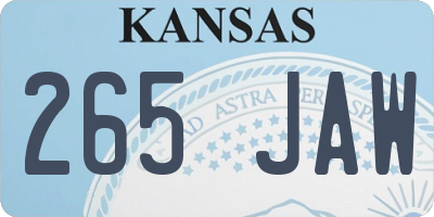 KS license plate 265JAW