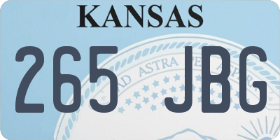 KS license plate 265JBG