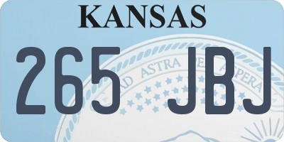 KS license plate 265JBJ